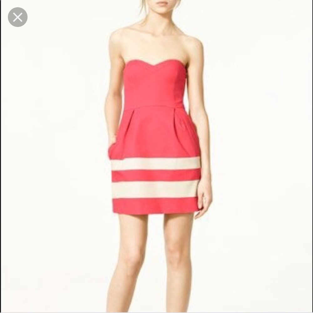 Zara TRF Strapless Dress.